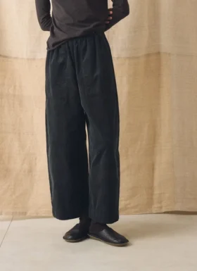 Pantalon à jambes larges en velours côtelé biologique