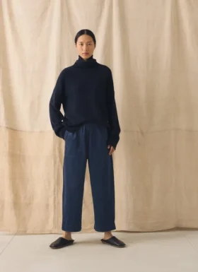 Pantalon à jambes larges en velours côtelé biologique