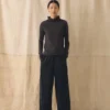 Pantalon à jambes larges en velours côtelé biologique