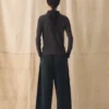 Pantalon à jambes larges en velours côtelé biologique