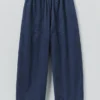 Pantalon à jambes larges en velours côtelé biologique
