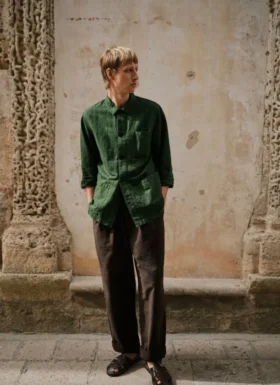 Pantalon Jude en sergé de coton à jambes larges