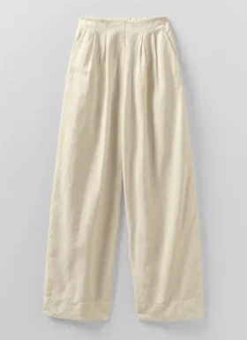 Pantalon large en coton et lin Corinne