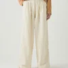 Pantalon large en coton et lin Corinne