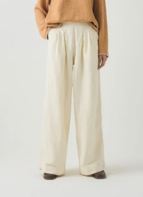 Pantalon large en coton et lin Corinne