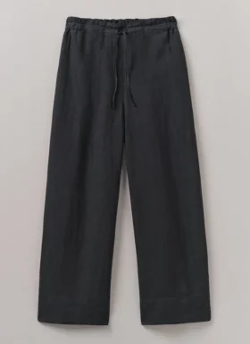 Pantalon large en lin teint en pièce