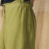 Pantalon large en lin teint en pièce