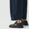 Pantalon large en toile de coton et lin Carys