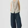 Pantalon large à micro-motif pied-de-poule Carys