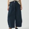 Pantalon large à micro-motif pied-de-poule Carys