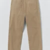 Pantalon Otto en sergé de coton plissé