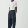 Pantalon à plis rayé Caspar