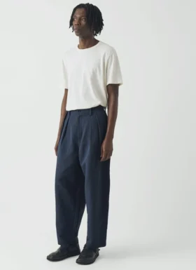 Pantalon à plis rayé Caspar