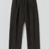 Pantalon plissé en jersey bouclé