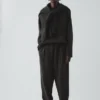 Pantalon plissé en jersey bouclé
