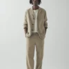 Pantalon Rory en coton et lin élastiqué