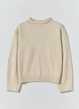 Pull à col montant en coton