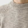 Pull à col rond en lin et coton