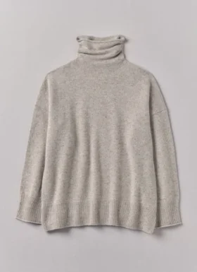 Pull à col roulé en laine et cachemire