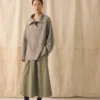 Pull en laine et cachemire à côtes