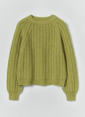 Pull en laine et coton à côtes