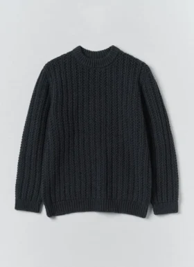 Pull en laine et coton à côtes