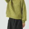 Pull en laine et coton à côtes
