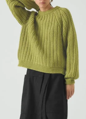 Pull en laine et coton à côtes