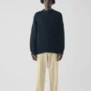 Pull en laine et coton à côtes