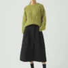 Pull en laine et coton à côtes