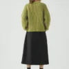 Pull en laine et coton à côtes