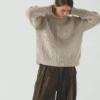 Pull en laine et coton à mailles en éventail