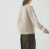 Pull en laine et coton à mailles en éventail