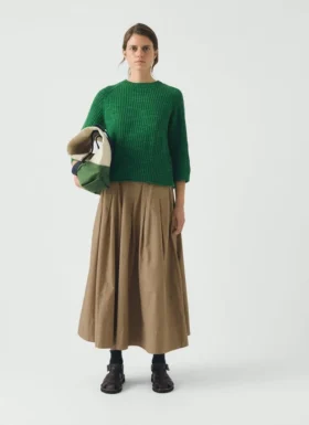 Pull en lin et coton à côtes texturées