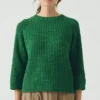 Pull en lin et coton à côtes texturées