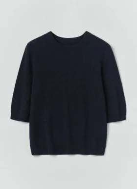 Pull à manches courtes en laine et cachemire