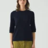 Pull à manches courtes en laine et cachemire
