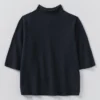 Pull à manches courtes en laine fine et cachemire