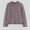 Pull rayé en lin et coton