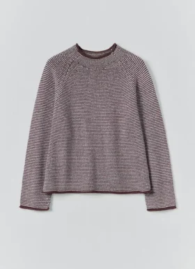 Pull rayé en lin et coton