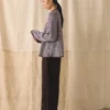 Pull rayé en lin et coton