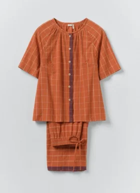 Pyjamas en coton à carreaux Bistrot