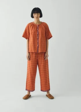 Pyjamas en coton à carreaux Bistrot