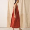 Robe-carré en coton à rayures