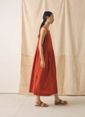 Robe-carré en coton à rayures