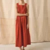 Robe-carré en coton à rayures