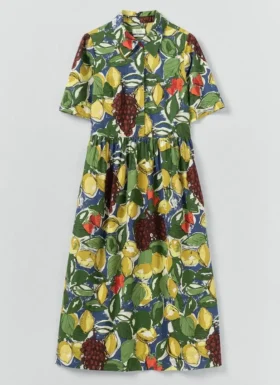 Robe chemise Selma à imprimé fruits esquissés