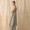 Robe droite en lin à rayures larges