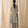 Robe droite en lin à rayures larges