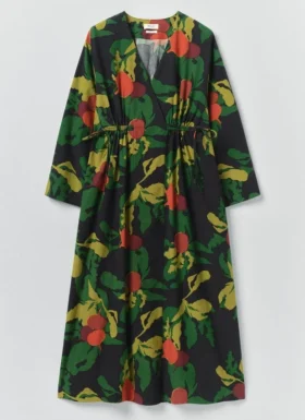 Robe en coton et soie à imprimé fruits